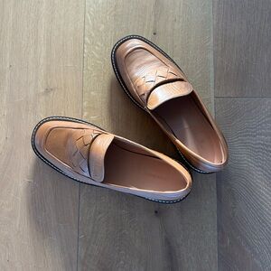 Tan leather loafers - women’s size 8.5